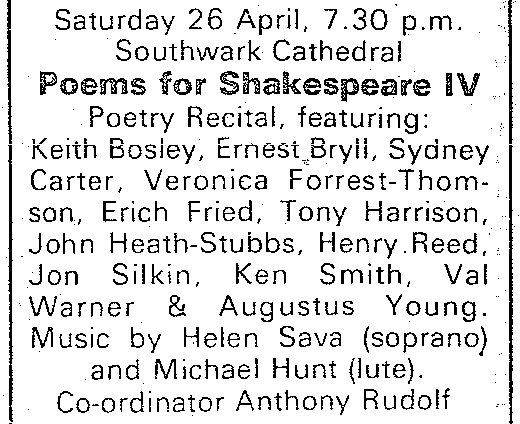 Poems for Shakespeare