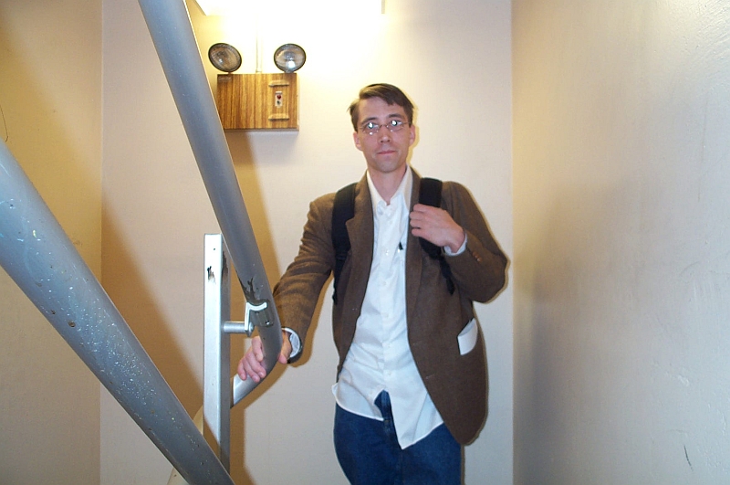 Agoraphobic blogger safely ensconced in claustophobic library Library